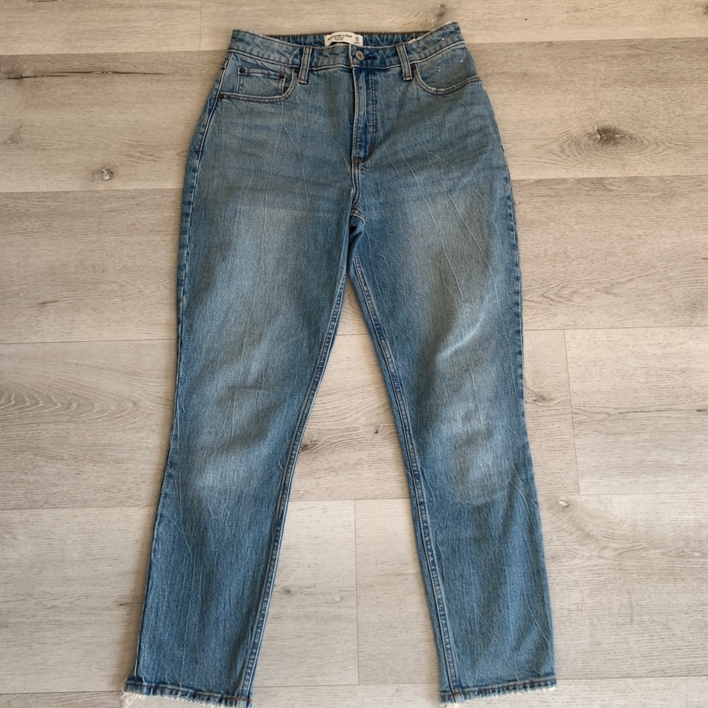 Abercrombie‎ & Fitch Curve Love High Rise Skinny Jeans Medium Wash Blue 27 4R